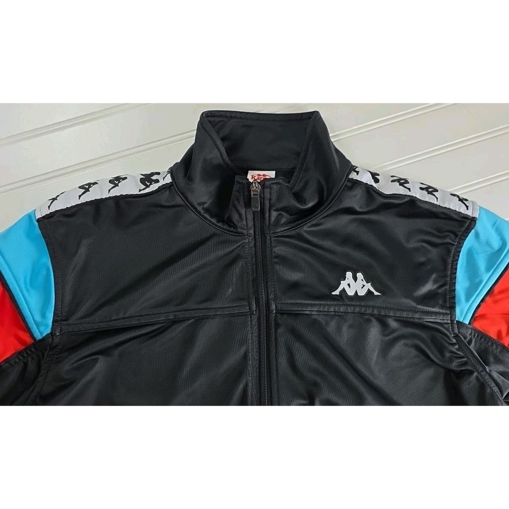 Kappa 222 Banda Merez Track Jacket Black White Men Sz XL Full Zip Omini Logo